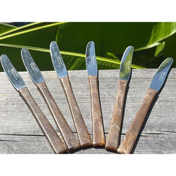 6 Vintage Flatware Bakelite? handle Knives. Duraset. stainless USA. Kitchen. - Picture 4 of 10